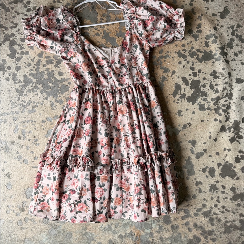 Floral Puff Sleeve Mini Dress